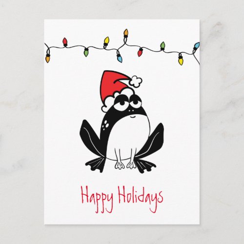 Whimsical Christmas Frog Postcard