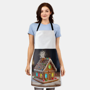 Whimsical Christmas Gingerbread House Festive Ho Apron
