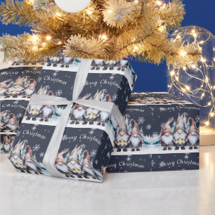 Whimsical Christmas Gnome Family Wrapping Paper