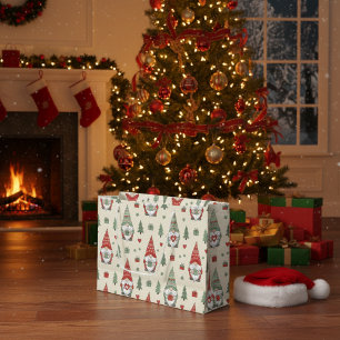 Whimsical Christmas Gnome Gift Bag