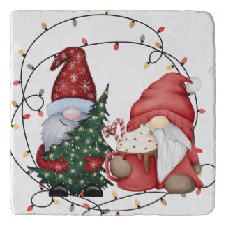 Whimsical Christmas Gnomes Trivet
