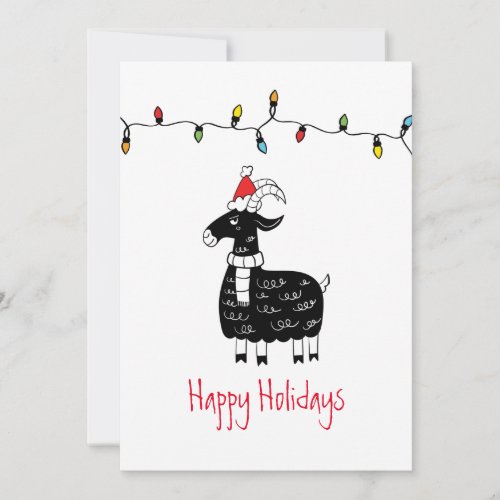 Whimsical Christmas Goat Christmas Cards