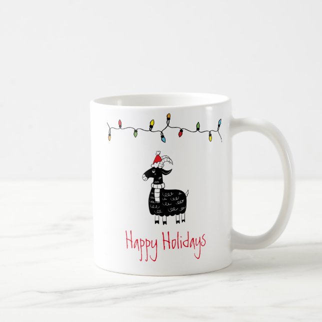 Whimsical Christmas Goat Coffee Mug (Right)