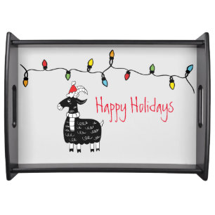 Whimsical Christmas Goat Serving Tray