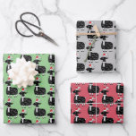 Whimsical Christmas Goats Wrapping Paper Sheets