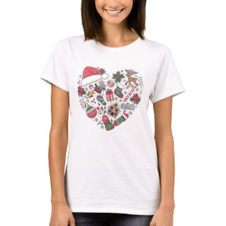 Whimsical Christmas Heart Art T-Shirt