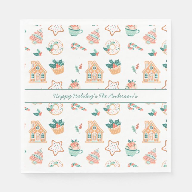 Whimsical Christmas Holiday Party Napkins (Front)