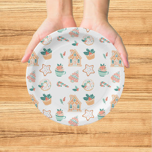 Whimsical Christmas Holiday Party Paper Plates