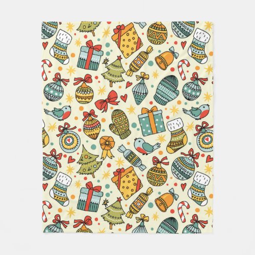 Whimsical Christmas Holidays Seasonal Festive Fleece Blanket