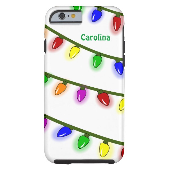 Whimsical Christmas Lights Custom Name iPhone 6 ca Case-Mate iPhone Case (Back)