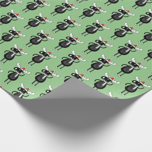 Whimsical Christmas Moose   Wrapping Paper