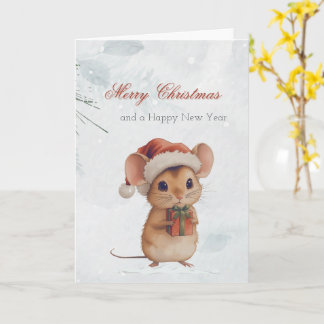 Whimsical Christmas Mouse Card