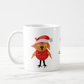 Whimsical Christmas Owl Mug