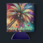 Whimsical Christmas Palm Tree Tropical Beach Vivid Can Cooler<br><div class="desc">Whimsical Christmas Palm Tree Tropical Beach Vivid
Please follow me; I create new designs and products daily!
Feel free to contact me with your design needs.</div>