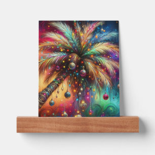 Whimsical Christmas Palm Tree Tropical Beach Vivid Picture Ledge