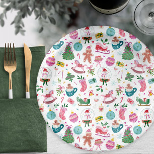 Whimsical Christmas Paper Plates