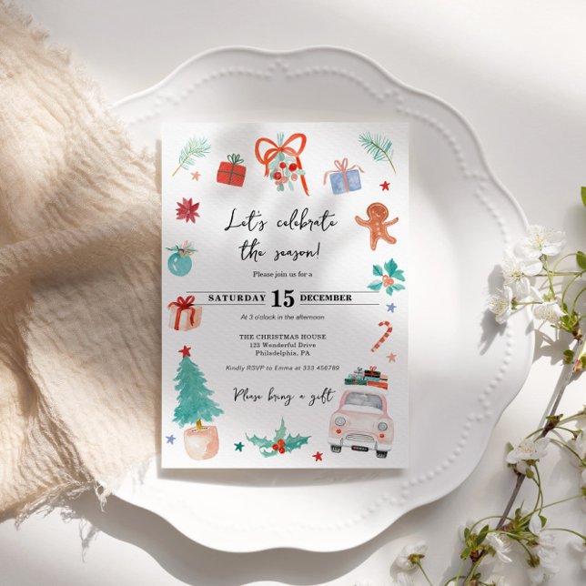 Whimsical Christmas Party celebrate season Invitation (Creator Uploaded)