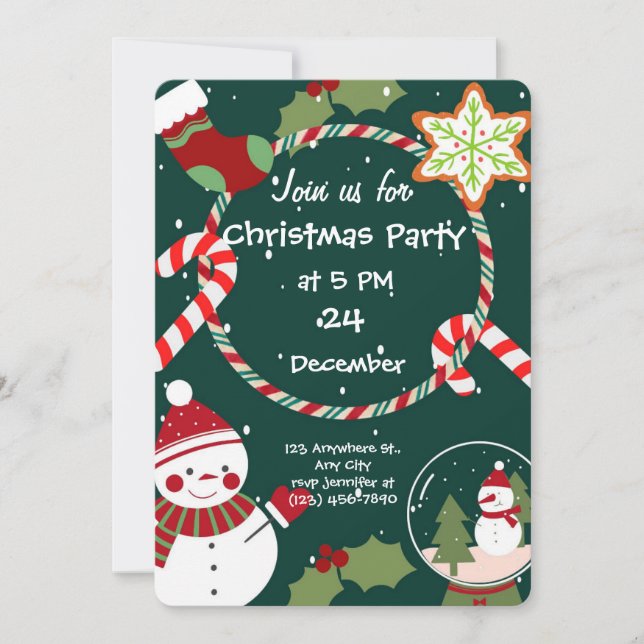 Whimsical Christmas Party Invitation  (Front)