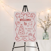 Whimsical Christmas Party Welcome Sign