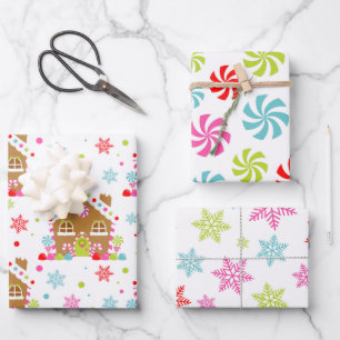 Whimsical Christmas Patterns Wrapping Paper Sheets