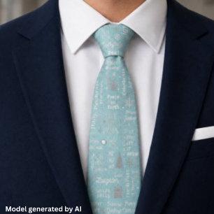Whimsical Christmas - Playful Doodle Pastels Neck Tie