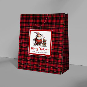 Whimsical Christmas Playful Santa Hand Drawing Gif Large Gift Bag