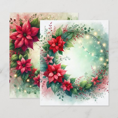Whimsical Christmas Poinsettia Wreath Scrapbook