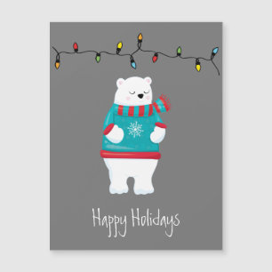 Whimsical Christmas Polar Bear Holiday Card