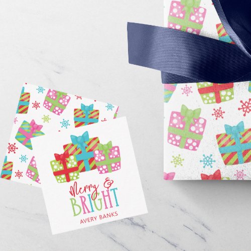 Whimsical Christmas Presents Gift Enclosure Note Card