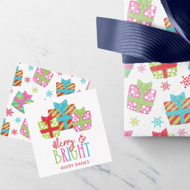 Whimsical Christmas Presents Gift Enclosure Note Card (Creator Uploaded)