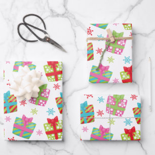 Whimsical Christmas Presents Gifts Wrapping Paper Sheets