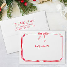 Whimsical Christmas | Red Festive Bow Holiday Card