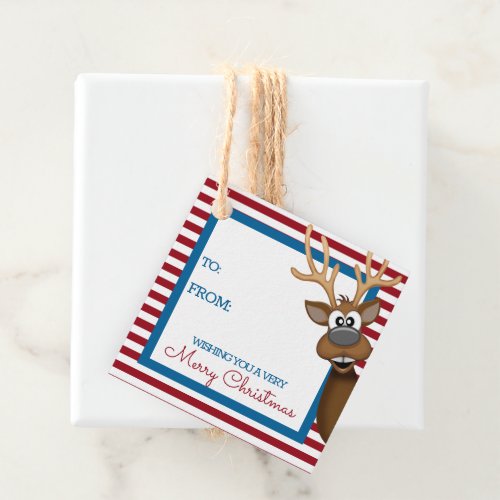 Whimsical Christmas Reindeer Gift Tag - The perfect little  addition to your Christmas gift wrapping.