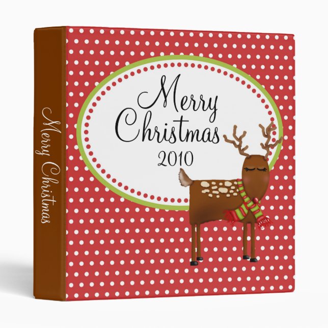 Whimsical Christmas Reindeer Photo Binder (Front/Spine)
