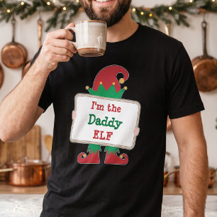 Whimsical Christmas Shirt - Daddy Elf Holding Sign