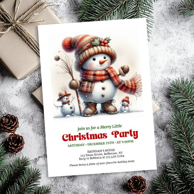 Whimsical Christmas snowman invite kids fun DL (Whimsical Christmas snowman invite kids fun editable

)