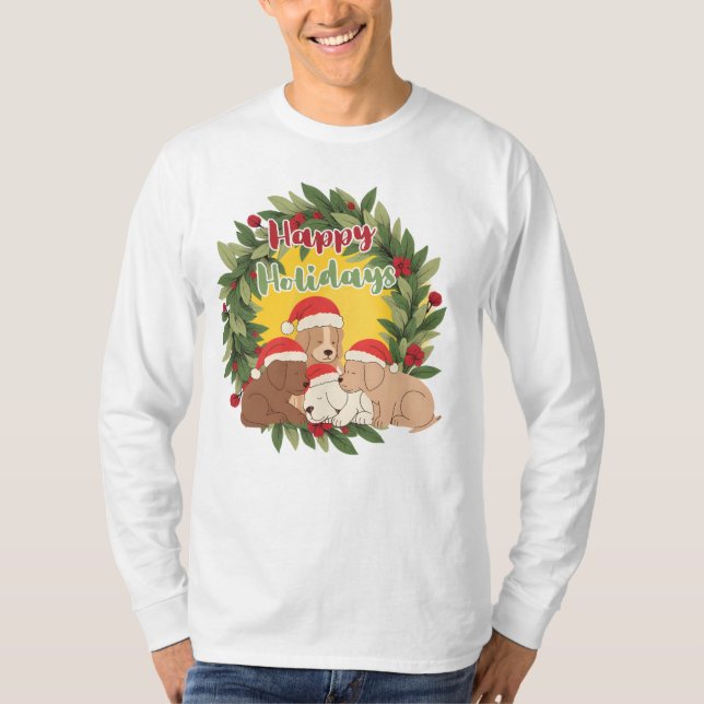 Whimsical Christmas Sweater | Puppies (Front)