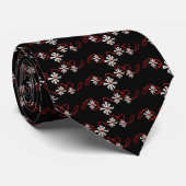 Whimsical Christmas tie - Black (Rolled)