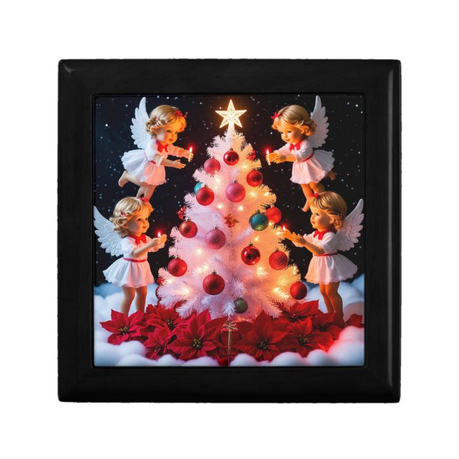 🎄 Whimsical Christmas Tree Angels Holiday🎄 Gift Box (Front)