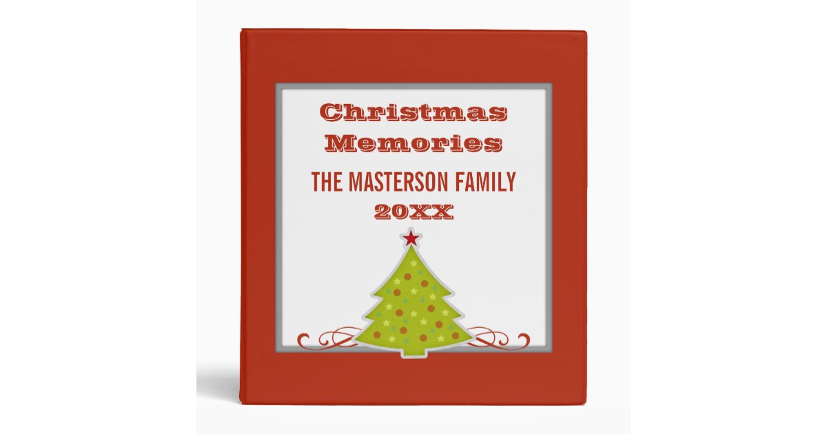 Rustic Kraft Family Quote Christmas Memories Photo 3 Ring Binder, Zazzle