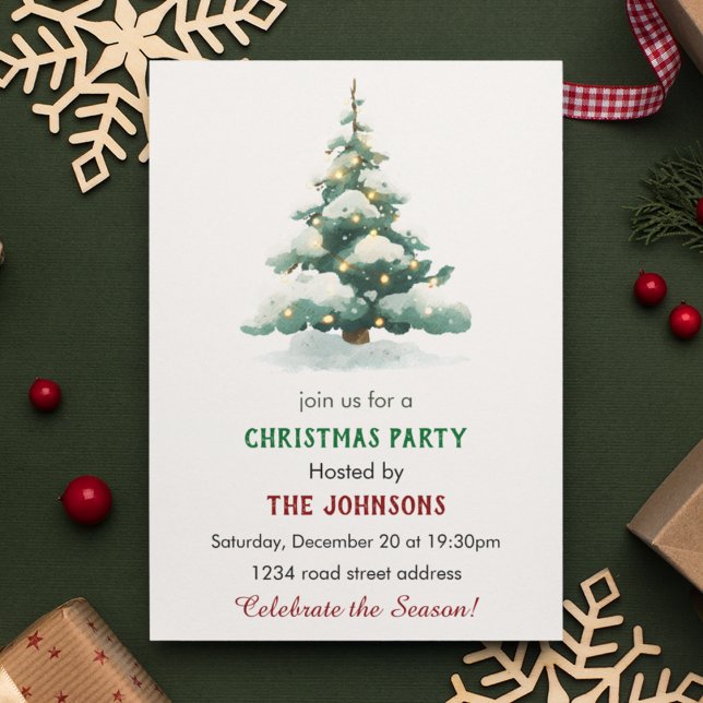Whimsical Christmas Tree Dinner Party Invitation (Creator Uploaded)