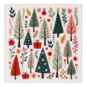 Whimsical Christmas Tree Forest Acrylic Print