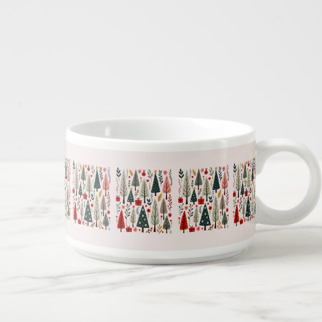 Whimsical Christmas Tree Forest Bowl (Left)
