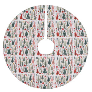 Whimsical Christmas Tree Forest Brushed Polyester Tree Skirt