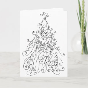 Whimsical Christmas Tree Holiday Card