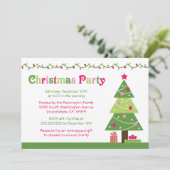 Whimsical christmas tree lights party invitation | Zazzle