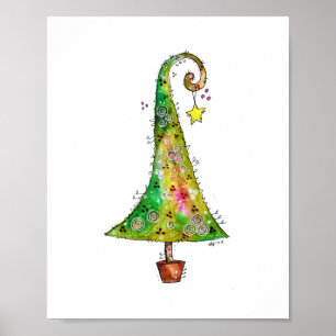 Whimsical Christmas Tree Poster