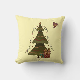Whimsical Christmas Tree Throw Pillow
