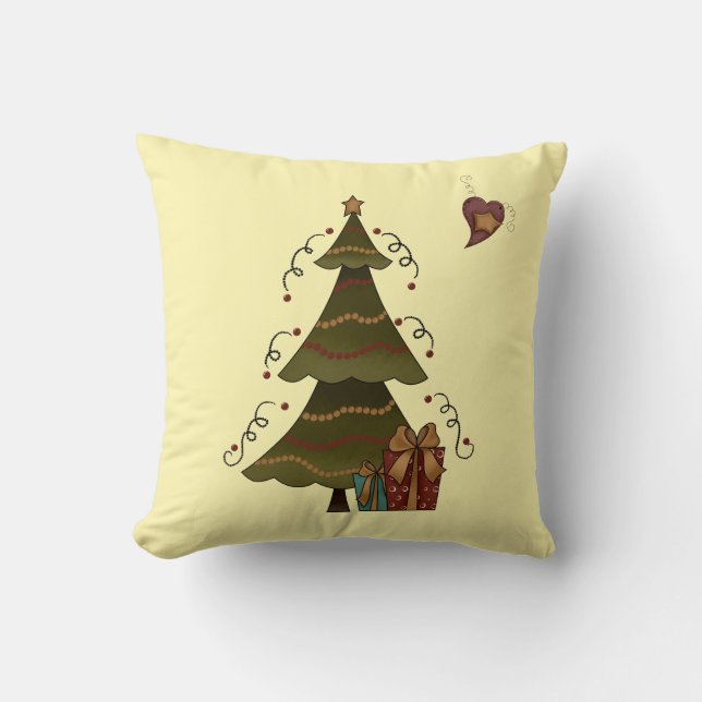 Whimsical Christmas Tree  Throw Pillow (Front)