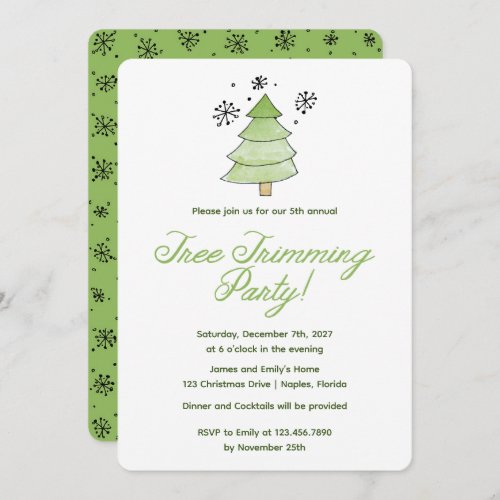 Whimsical Christmas Tree Trimming Party Invitation